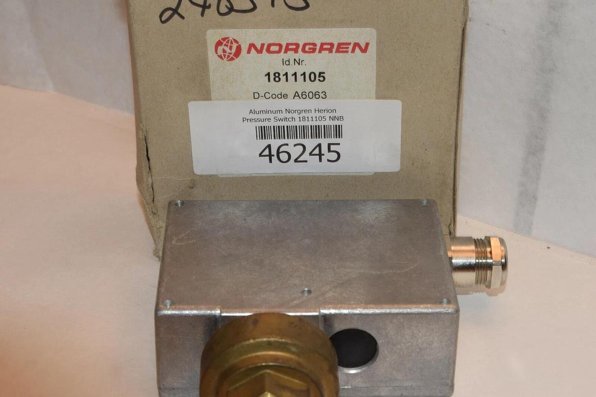 NEW NORGREN 1811105000000000 1811105 0.05-1 BAR 250V 5A PRESSURE SWITCH
