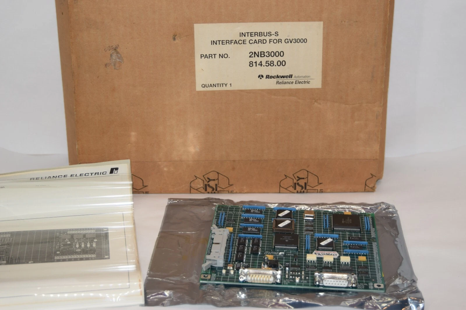 (NEW) RELIANCE ELECTRIC 2NB3000 814.58.00 Interbus-S Interface Card For GV3000