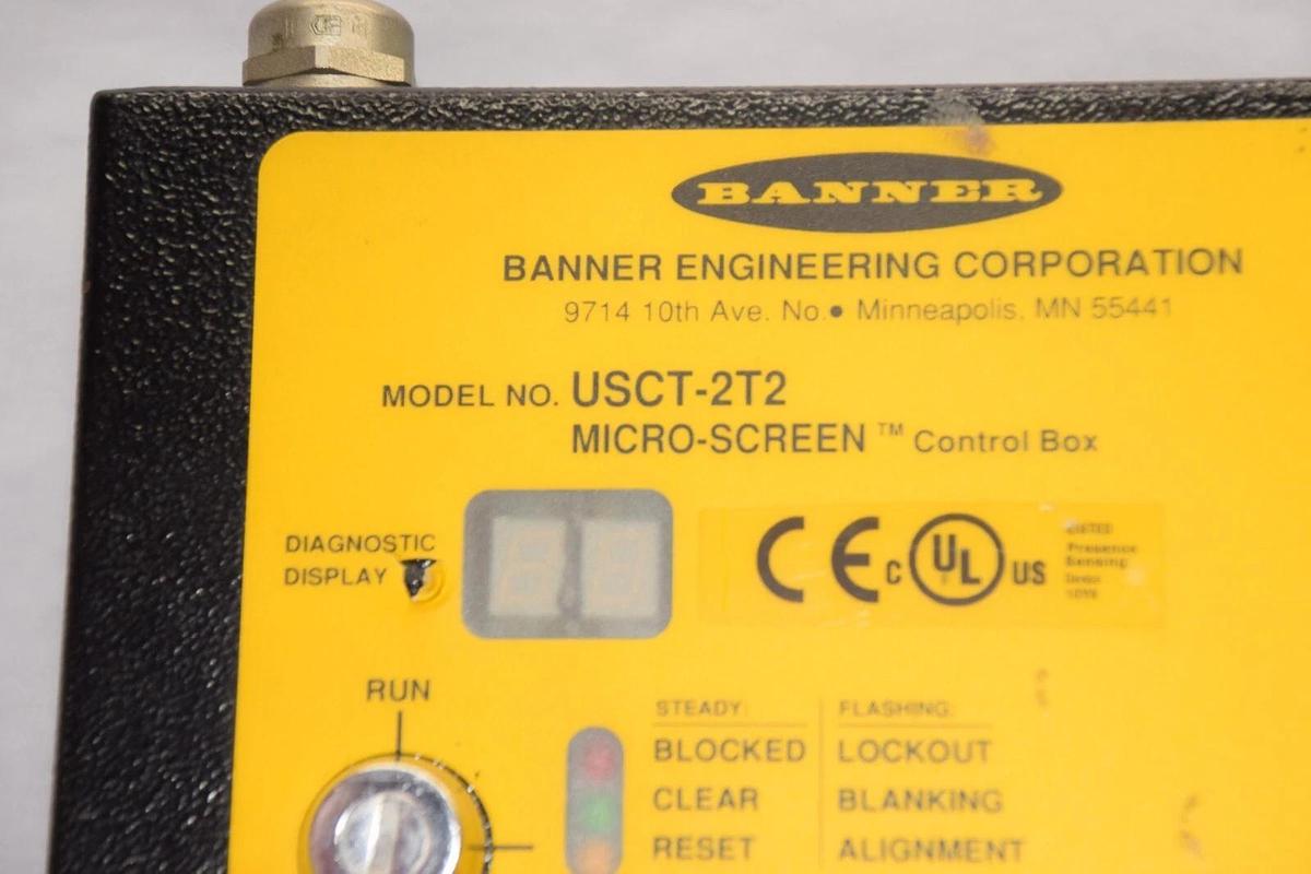Used BANNER USCT-2T2 Micro-Screen Control Box *No Key*