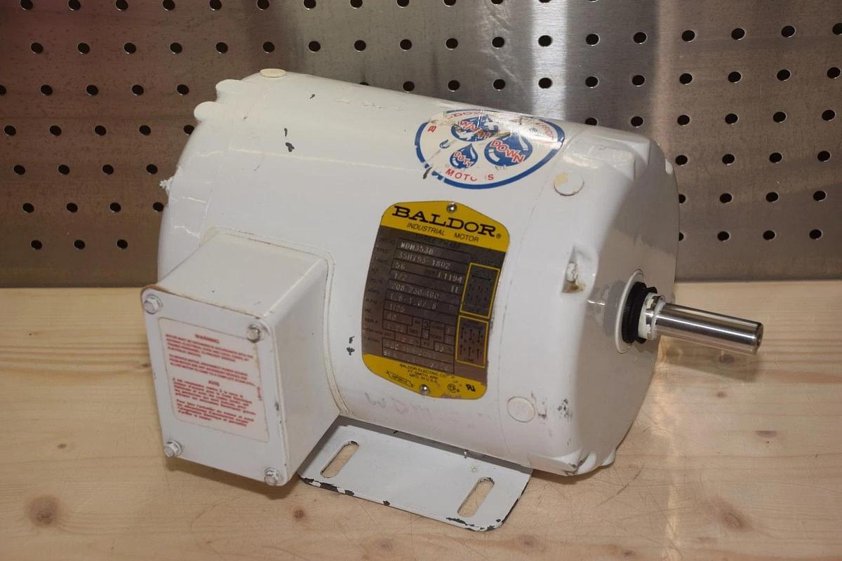 Used Baldor Electric Motor 3ph WDM3538 1/2hp .5hp 208-230/460v