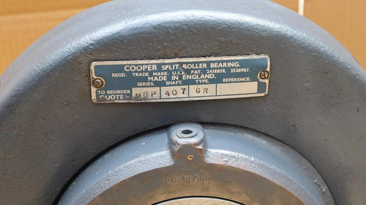 Cooper Pillow Block Bearing Housing MSP407GR MSP 407 GR MC407GR 4-7/16" NOS