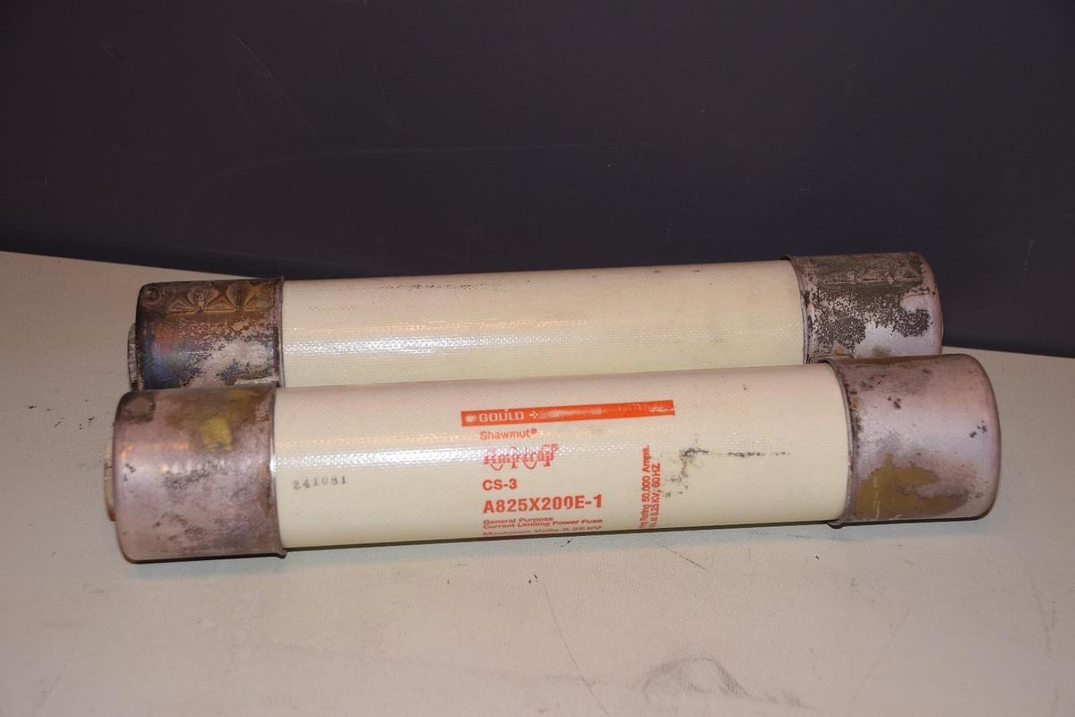 Used GOULD A825X200E-1 A825X200E1 SERIES CS-3 200E AMP 8.25 KV GENERAL PURPOSE FUSE