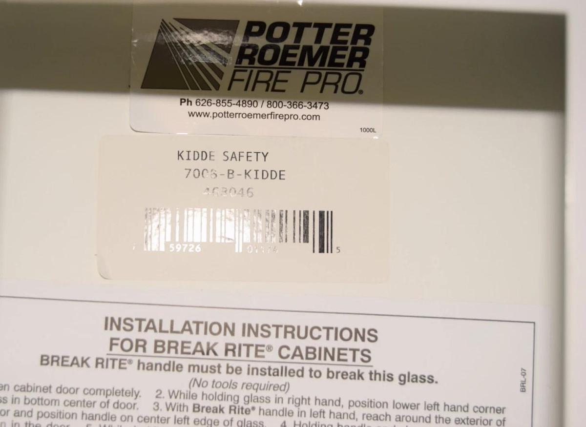Potter Roemer 7008-B-KIDDE , 463046 White Kidde Safety Cabinet (New)