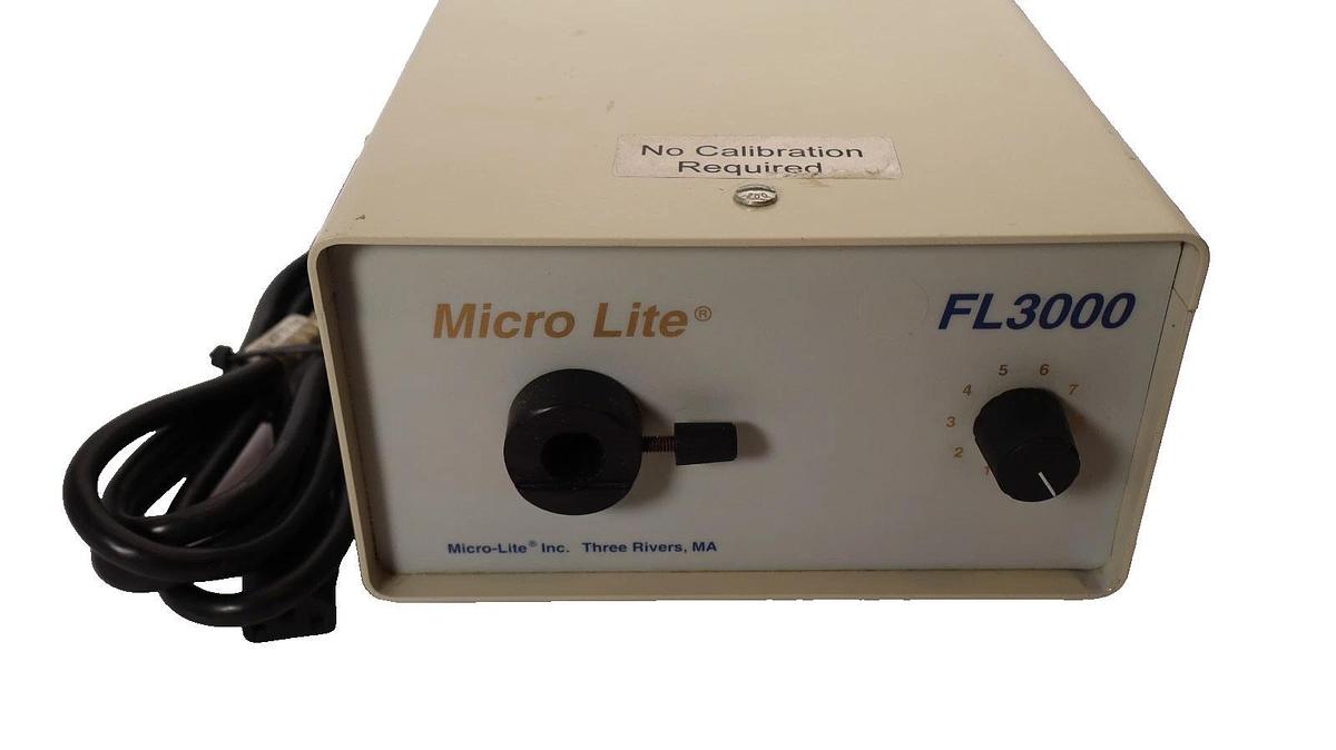 Used Micro Lite FL3000 Fiber Optic Light Source With Power Cord
