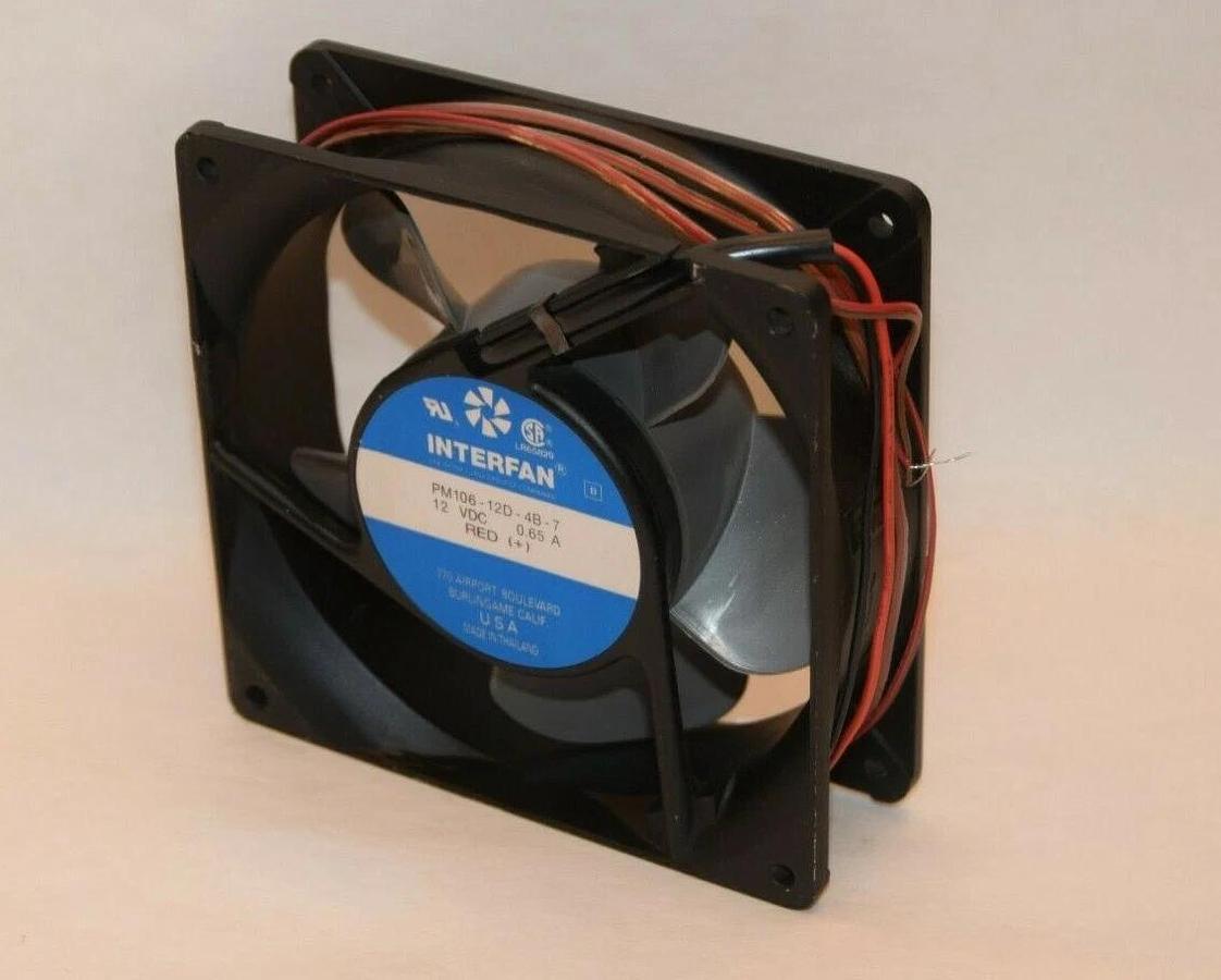 (NEW) INTERFAN PM106-12D-4B-7 12Vdc 0.65A Red Fan