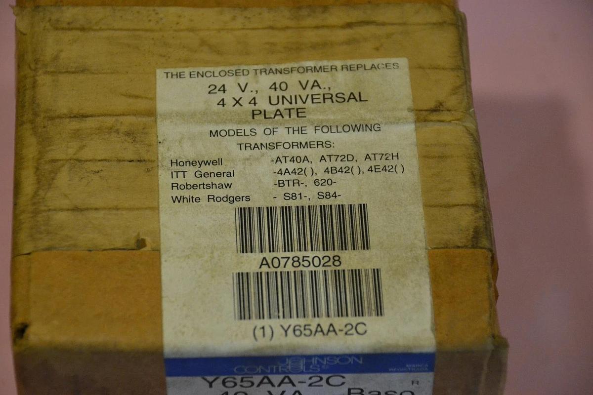 JOHNSON CONTROL BASO TRANSFORMER Y65AA-2C Y65AA2C 40 VA NEW SEALED