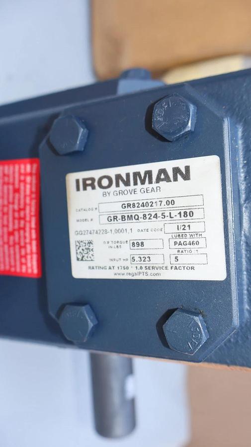 IronMan Grove Gear Box Gearbox Worm Speed Reducer GR-BMQ-824-5-L-180 5:1 LA NOS