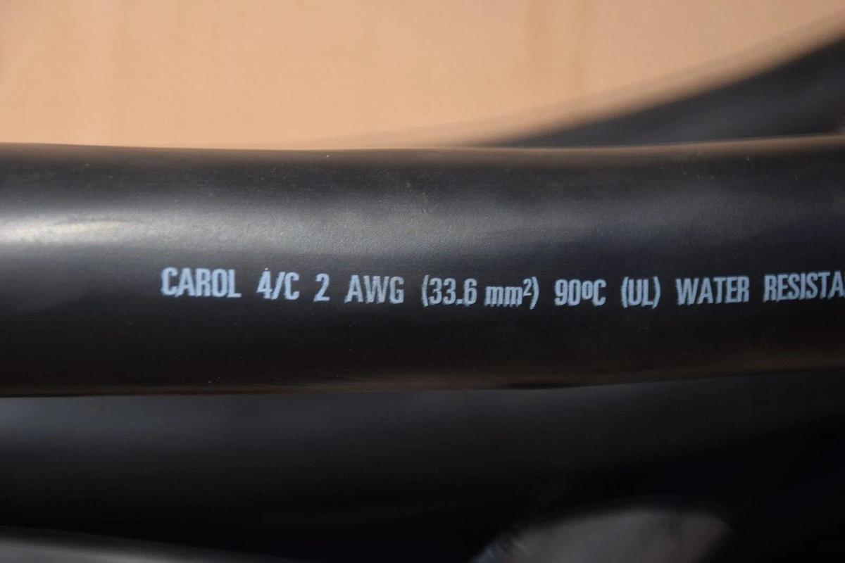 80' Carol SOOW Flexible Cord Cable Jacket P-7K-123033 MSHA 2AWG 4/C 600V Copper