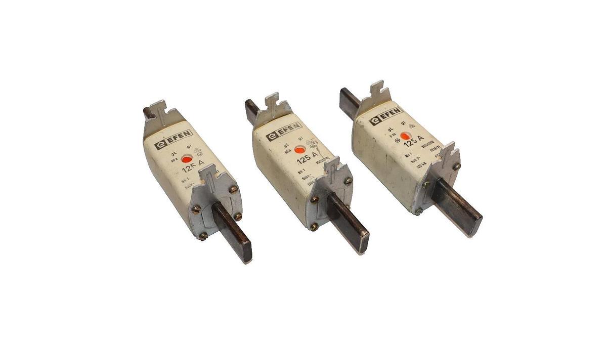 Used Efen Fuse 125 Amp 125A 500V 350350110 (Lot of 3)