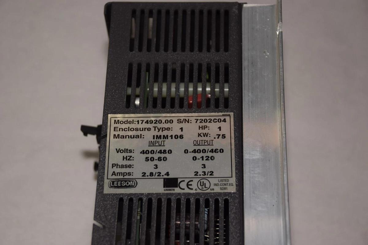 Used LEESON 174920.00 ADJUSTABLE AC MOTOR SPEED CONTROLLER DRIVE 400-480V
