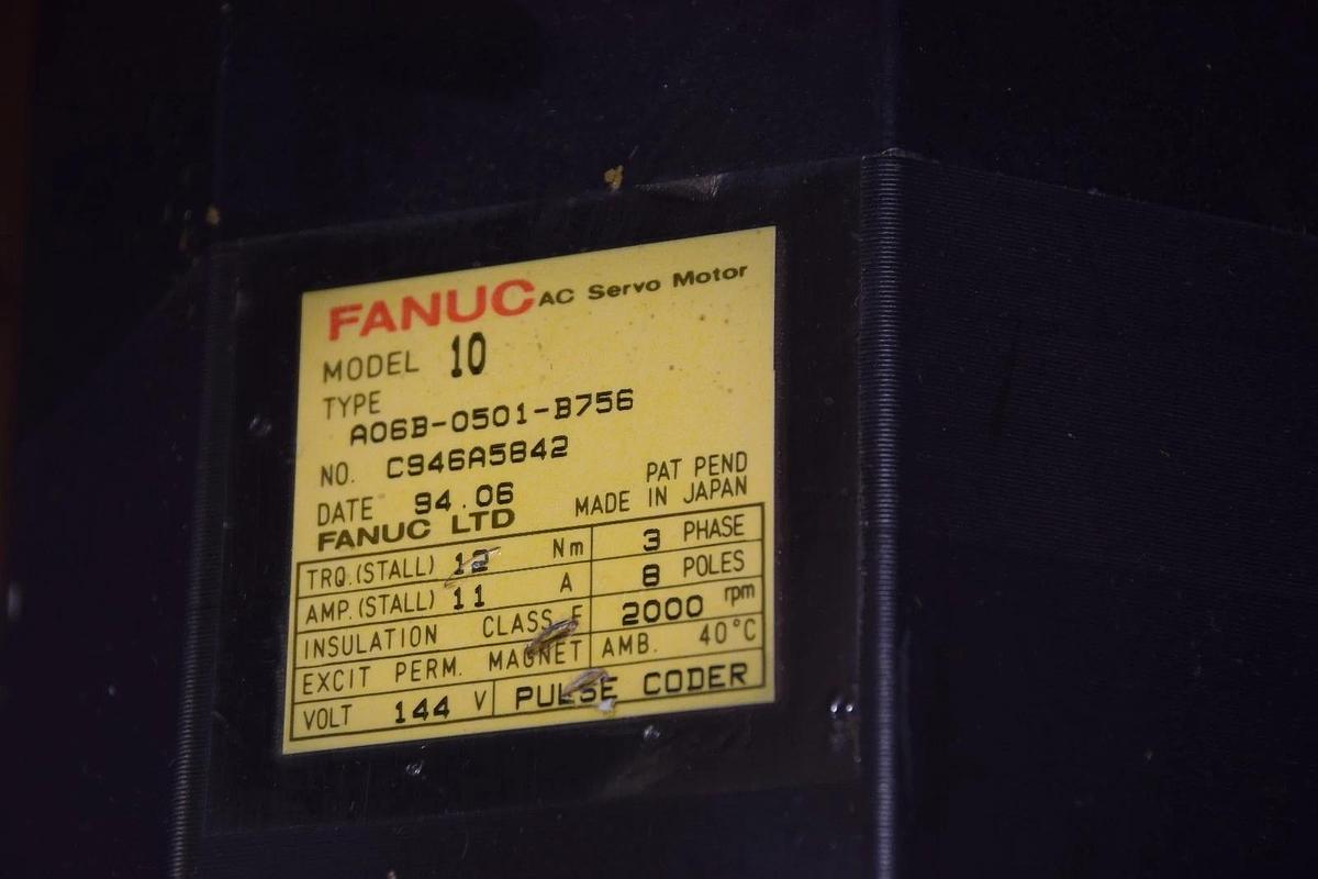 Used Fanuc AC Servo Motor A06B-0501-B756 w/ Encoder A860-0360-T101 Model 10