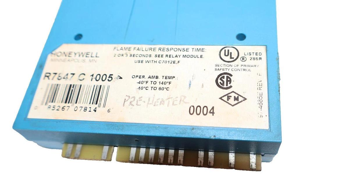 Used Honeywell Dynamic Self-Chk Rectification Flame Amplifier R7847 C 1005 R7847C1005