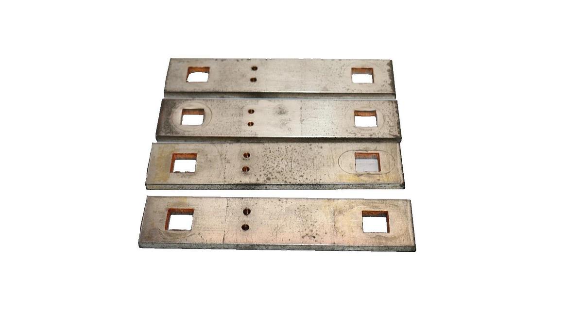 Used 5-1/2" x 1-1/8" x 1/4" Copper Buss Bar Plate (Lot of 4)