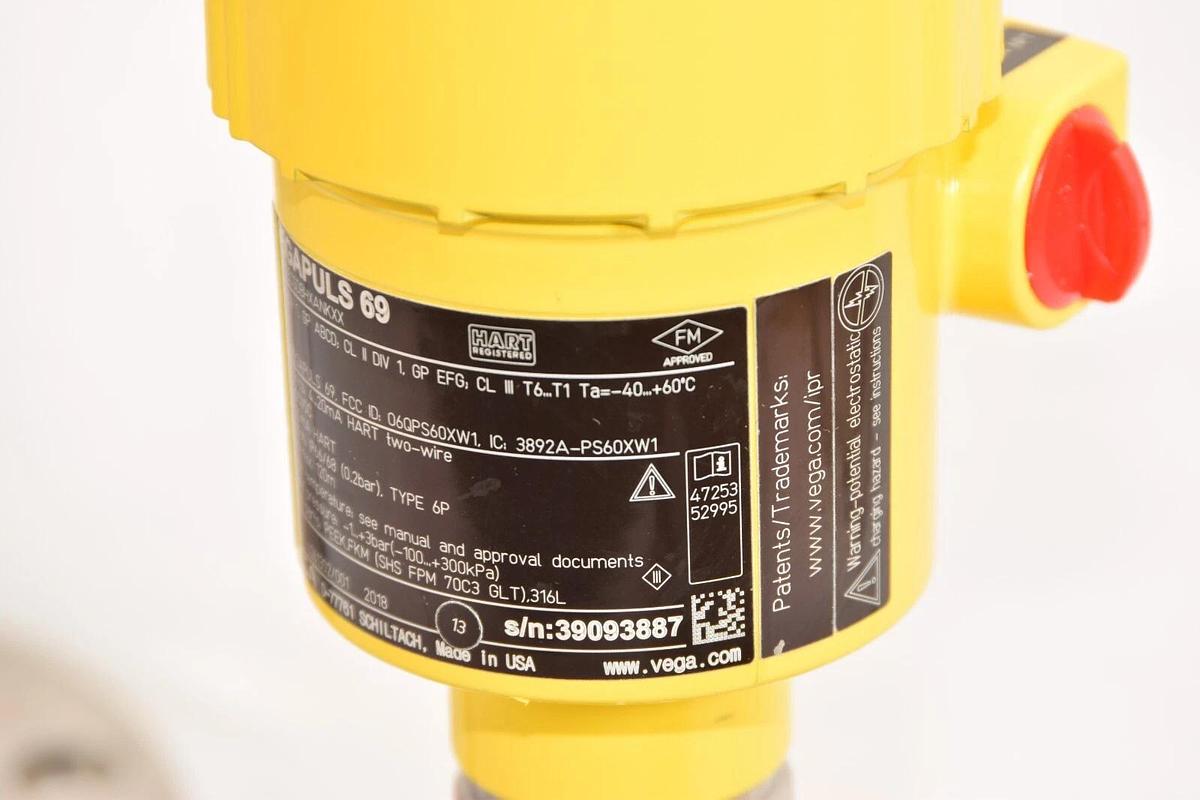 Used Vega VEGAPULS 69 RADAR LEVEL TRANSMITTER  PS69,FECSDBHXANKXX  PS69 FECSDBHXANKXX