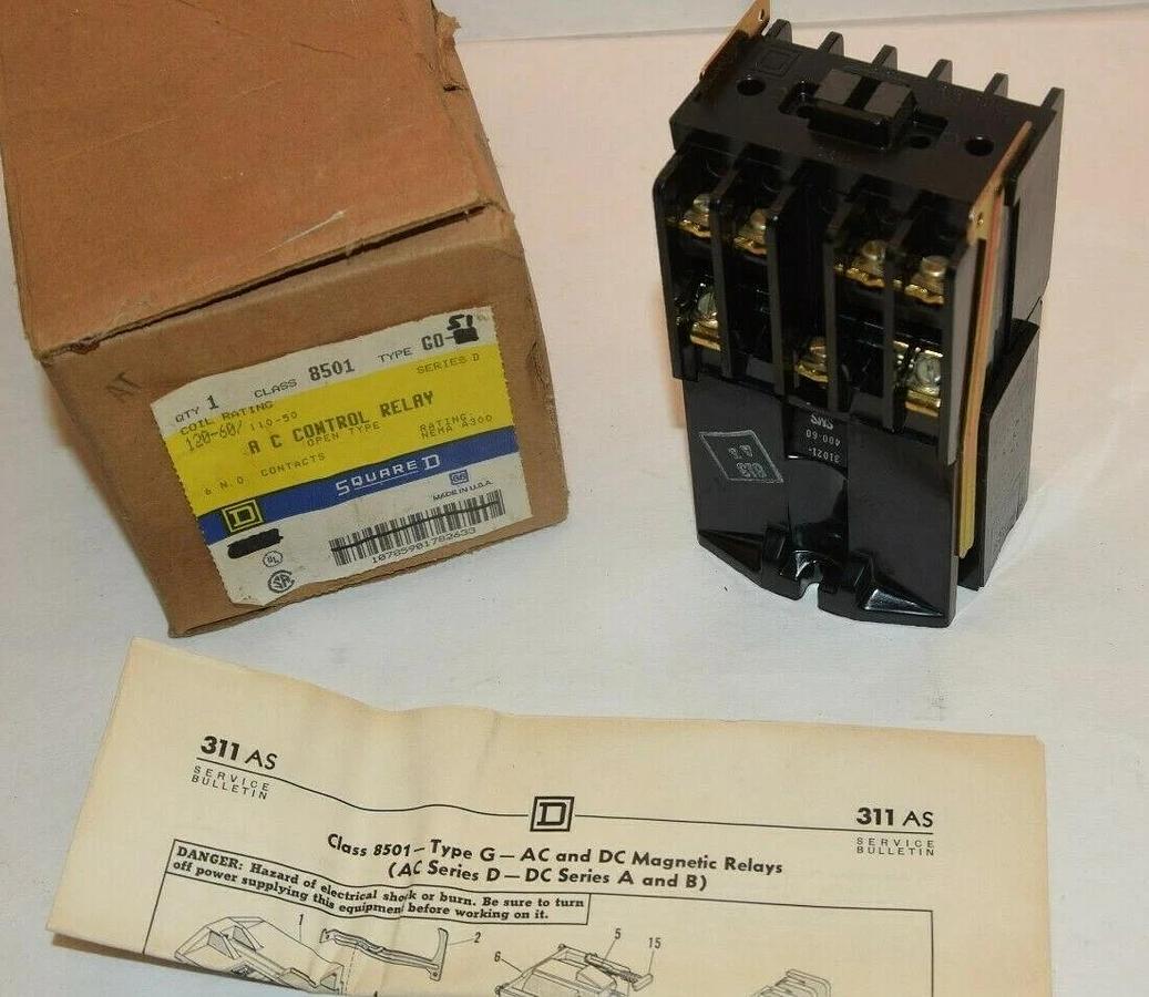 SQUARE D 8501 G0-60 Series D 110/120V 50/60Hz AC Control Relay
