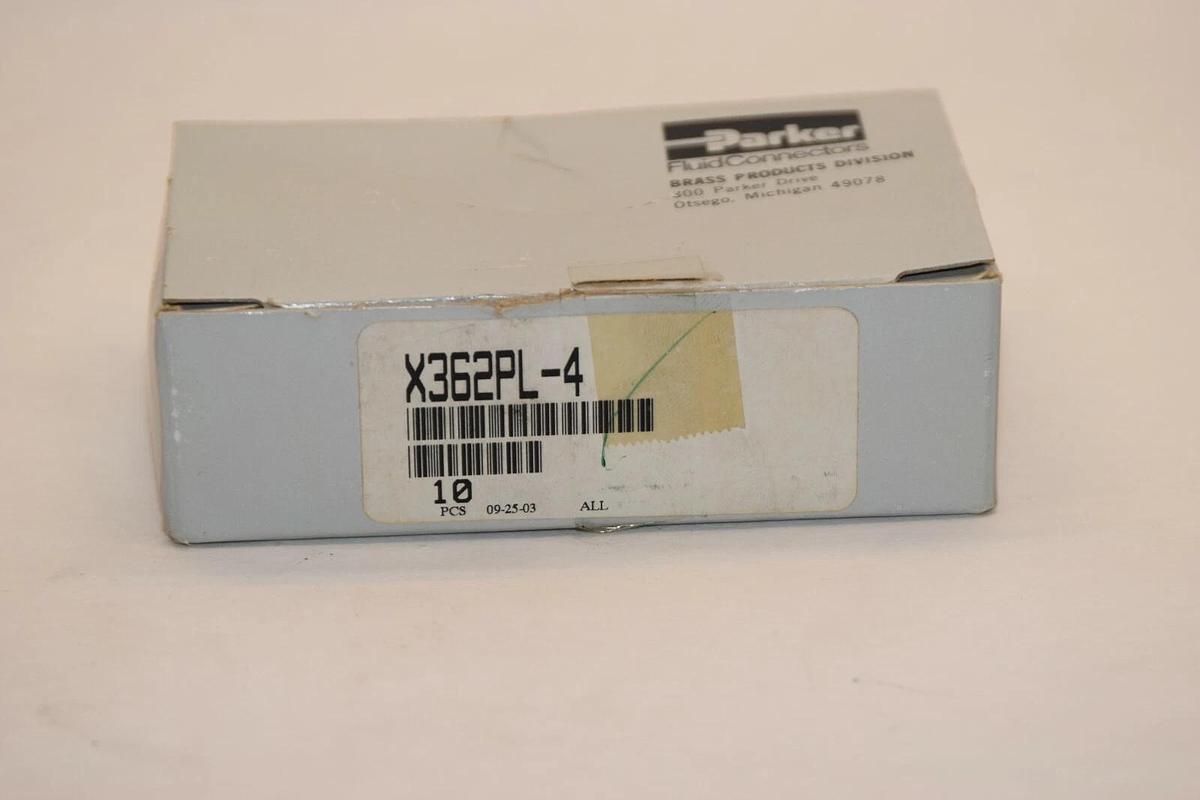 (NEW) PARKER X362PL-4 X362PL4 1/4" Shut-Off Pipe Connector Fitting