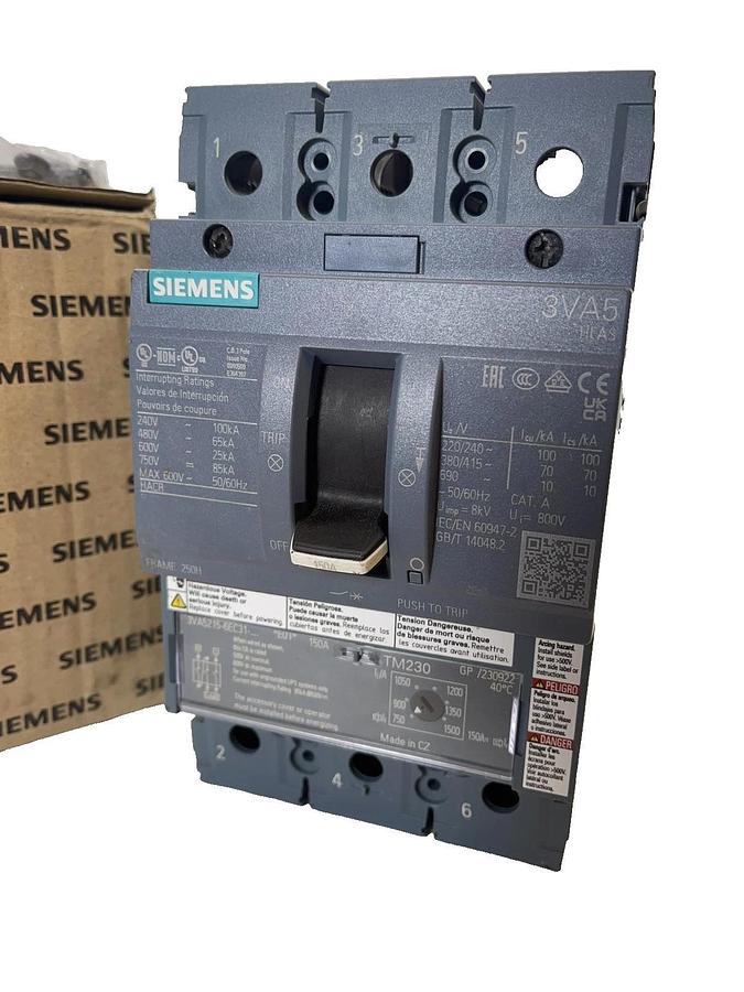 Siemens Circuit Breaker 3VA5215-6EC31-0AA0 3 pole 150 Amp 150a (NEW)