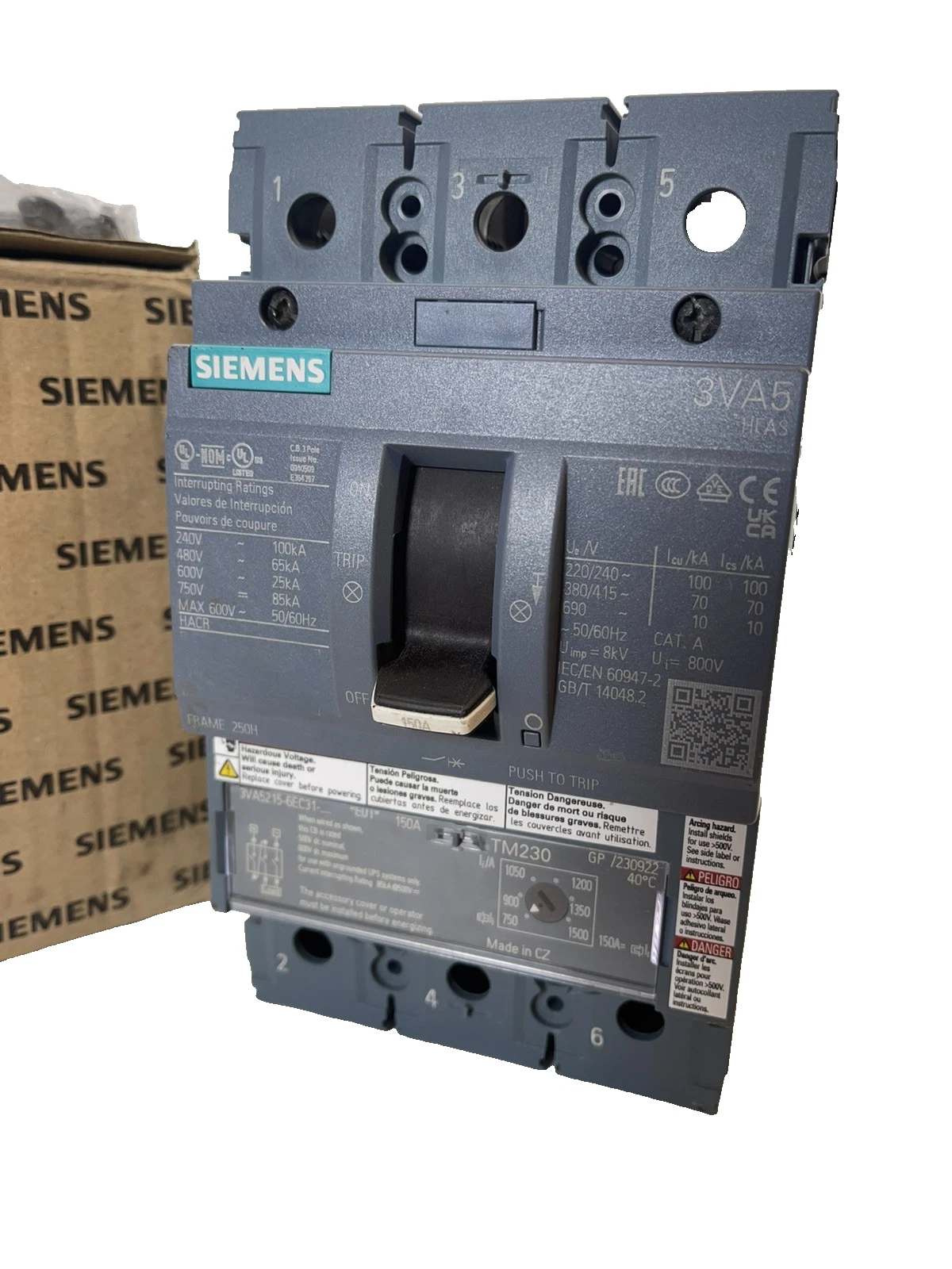 Siemens Circuit Breaker 3VA5215-6EC31-0AA0 3 pole 150 Amp 150a (NEW)