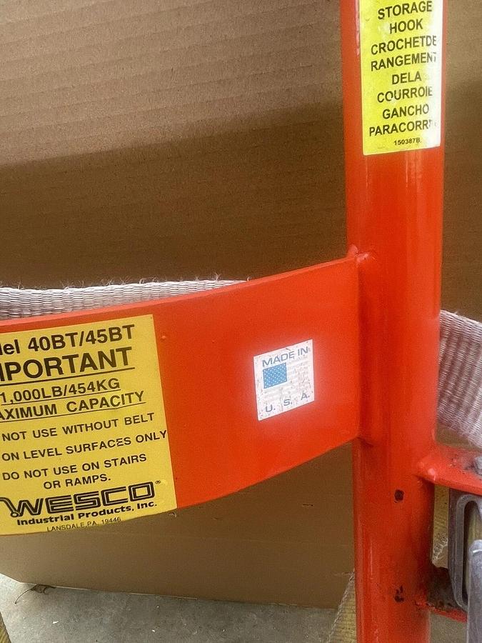 Used Wesco 40BT,45BT  1000 Lb Drum Hand Truck 30/55 Gallon plastic, fiber drum H-3012