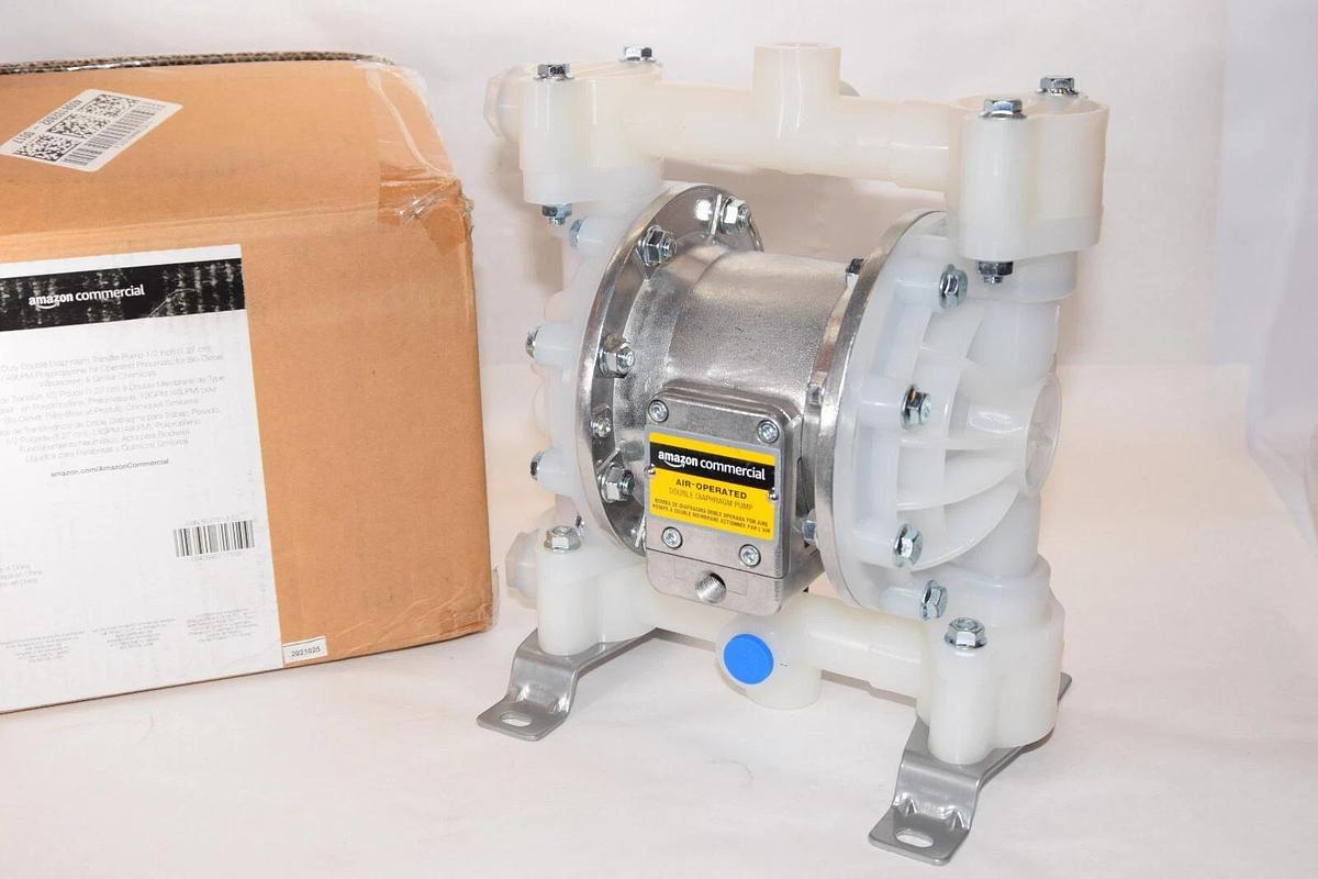 (NEW) AMAZON COMMERCIAL B07T61JF2Z 13GPM Hevy Duty Dbl Diaphragm Transfer Pump