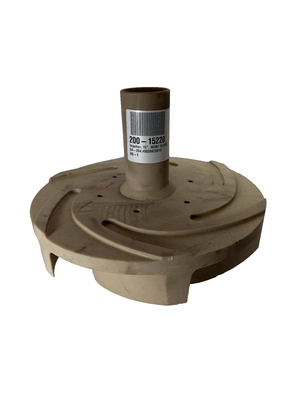 Goulds 200-15220 6 vane 15" Pump Impeller W/INT Sleeve GA-204 00268C001D 13.75"