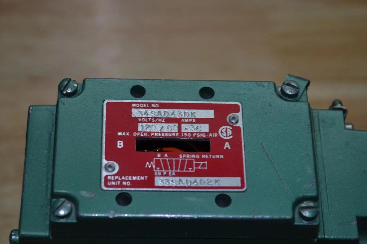 Numatics Valve 34SAD43DK Replacement # 33SAD402K 120v .36a 150psi NEW