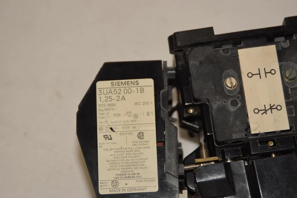 Used SIEMENS CXL10*3 110-120V Size 1 Starter W/ Relay 3UA52 00-1B 1,25-2A