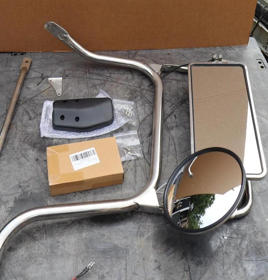 Right Hand Semi Truck Wired Mirror Assembly Cab Door RH Passenger Side (NEW)