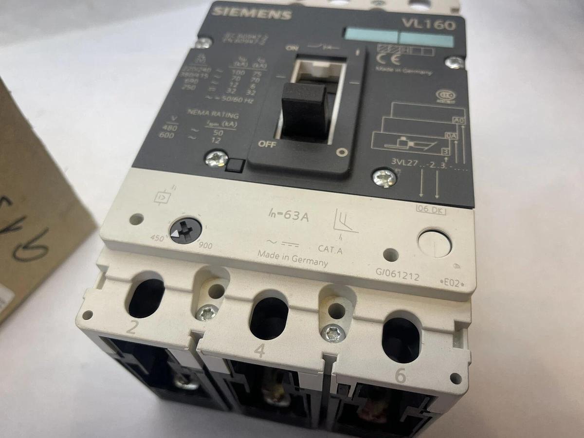 (NEW) SIEMENS 3VL2706-2DK33-0AA0 Breaker 3VL27062DK330AA0 63A 63Amp