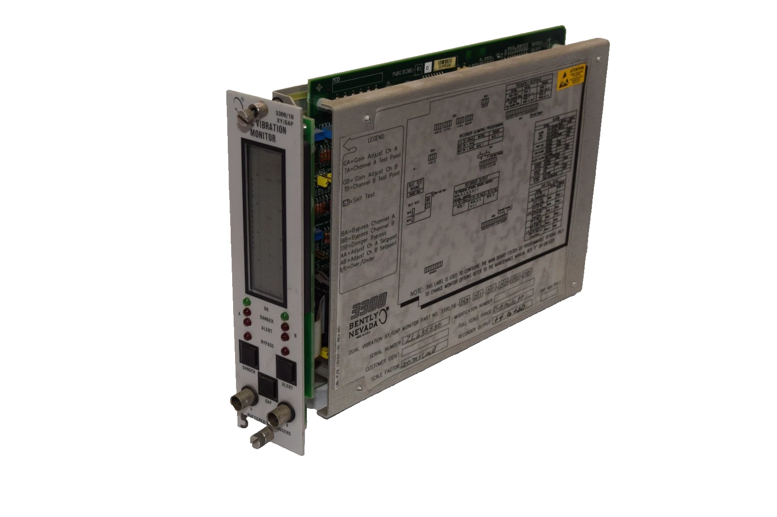 Used Bently Nevada 3300/16-03-01-01-00-00-06 Dual Vibration XY/GAP Monitor Module