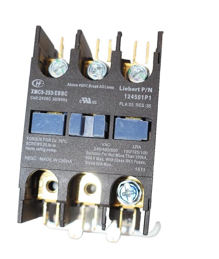 Used LIEBERT / HOMER XMC0-253-EBBC , 124501P1 24Vac 50/60Hz Contactor
