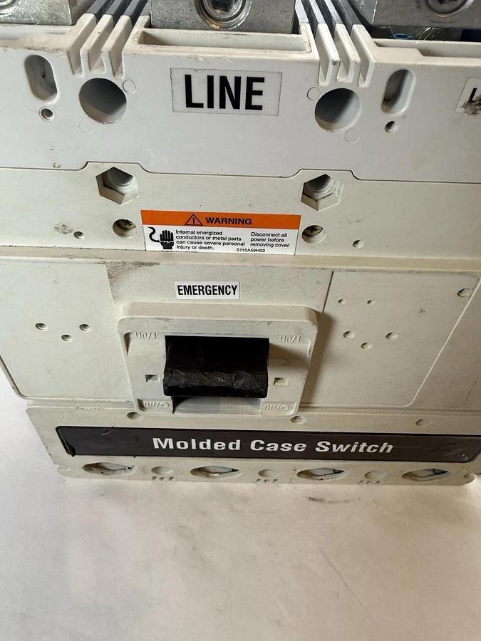 Used Cutler Hammer Molded Case Switch 4P HLD4600 4 pole HDL 600A 600 Amp W/ interlock