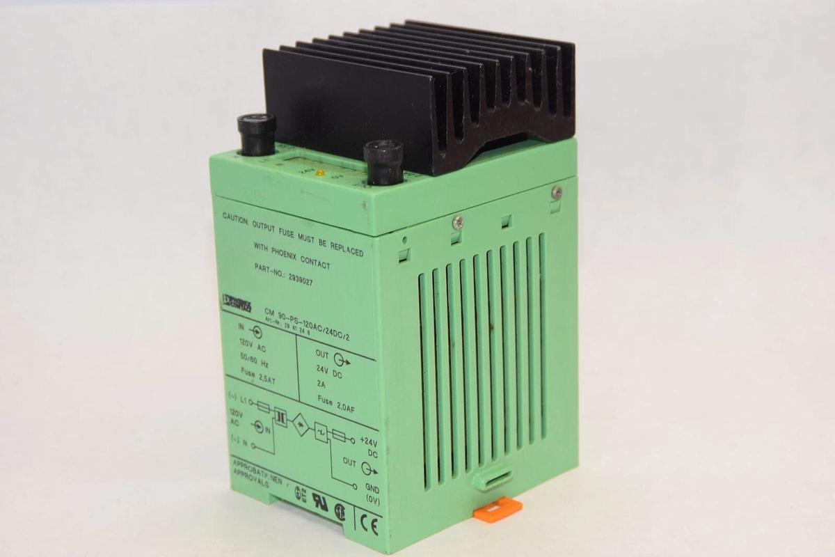 Used PHOENIX CONTACT CM 90-PS-120AC/24DC/2 2939027 120Vac 24Vdc 2A Power Supply