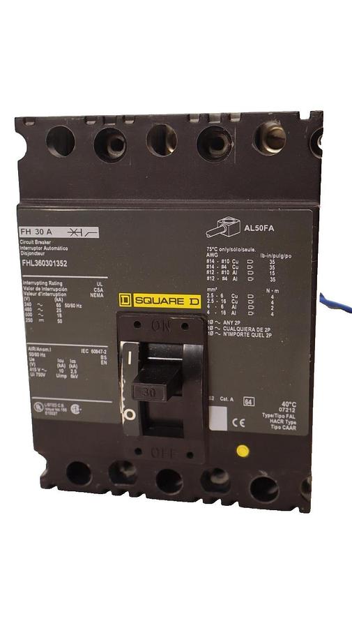 Square D Circuit Breaker 30A FH 30A FH30A FHL360301352 30 Amp 3P (New)
