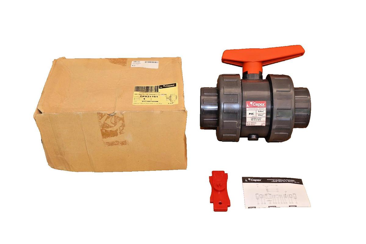 CEPEX Hayward 2-1/2" Ball Valve T/U Thread 2-1/2" Viton PVC 2.5" CPX21161 (NEW)