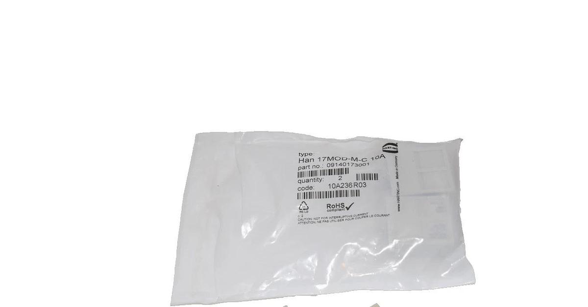 Harting Connector Insert Han 17MOD-M-C 10A 09140173001 (New - Lot of 2)