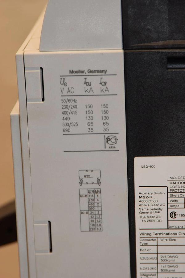 Klockner Moeller NS3-400-NA Molded Case Switch  400A 400 Amp