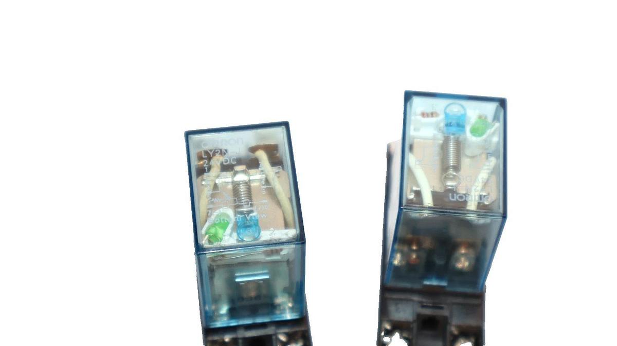 Used Omron LY2N-J , LY2NJ Relay with Base (Lot of 5)