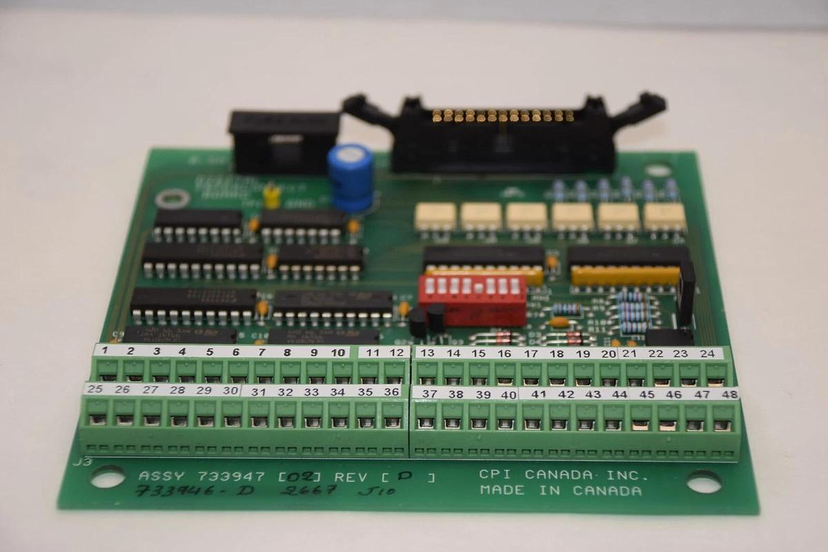 Used CPI CANADA INC 733947 , 73394702 Rev D Digital Interconnect Board Card