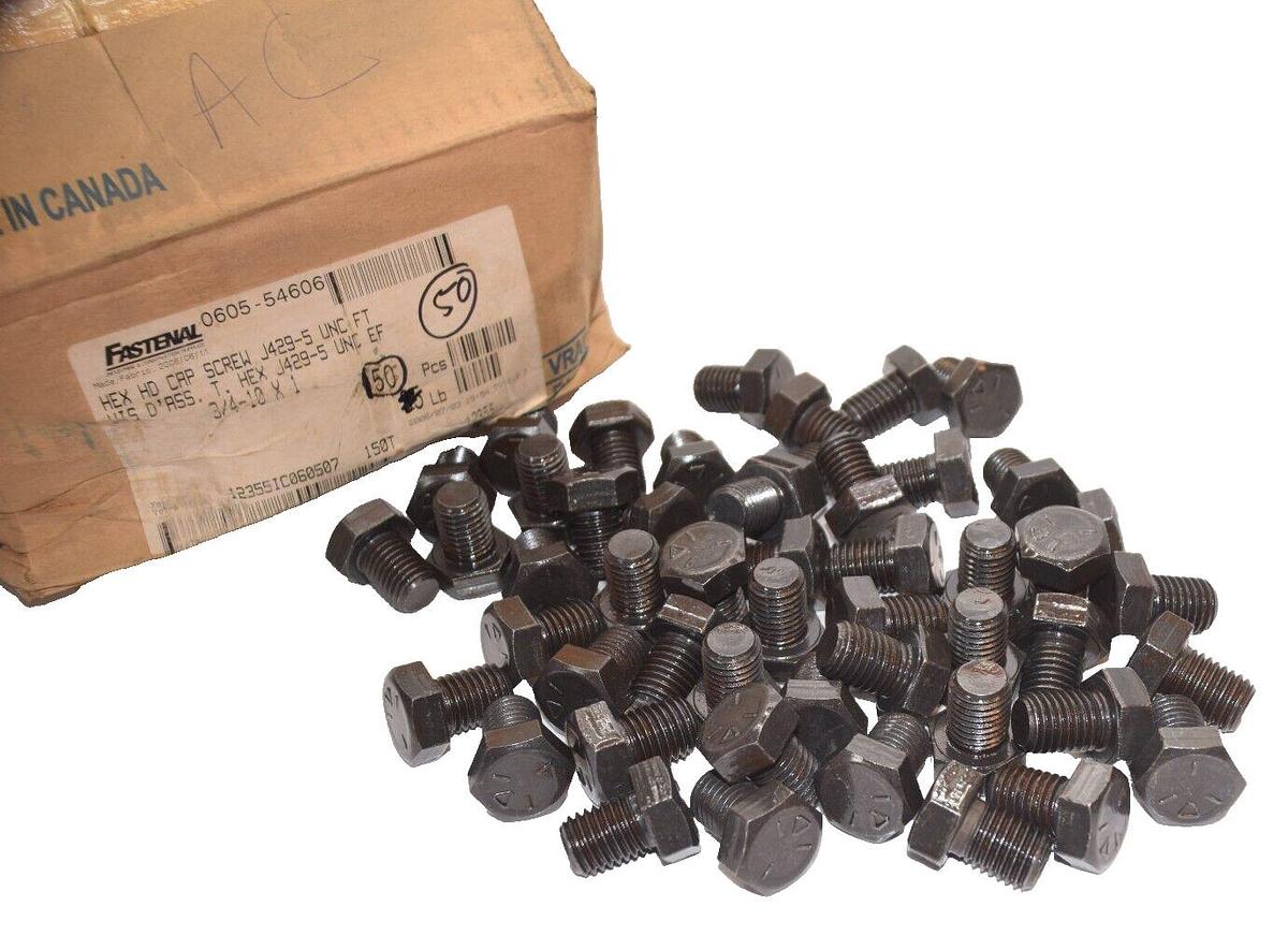 (NEW - Box of 50) FASTENAL 3/4-10 x 1 P5 Grade 5 Hex HD Cap Screw J429-5
