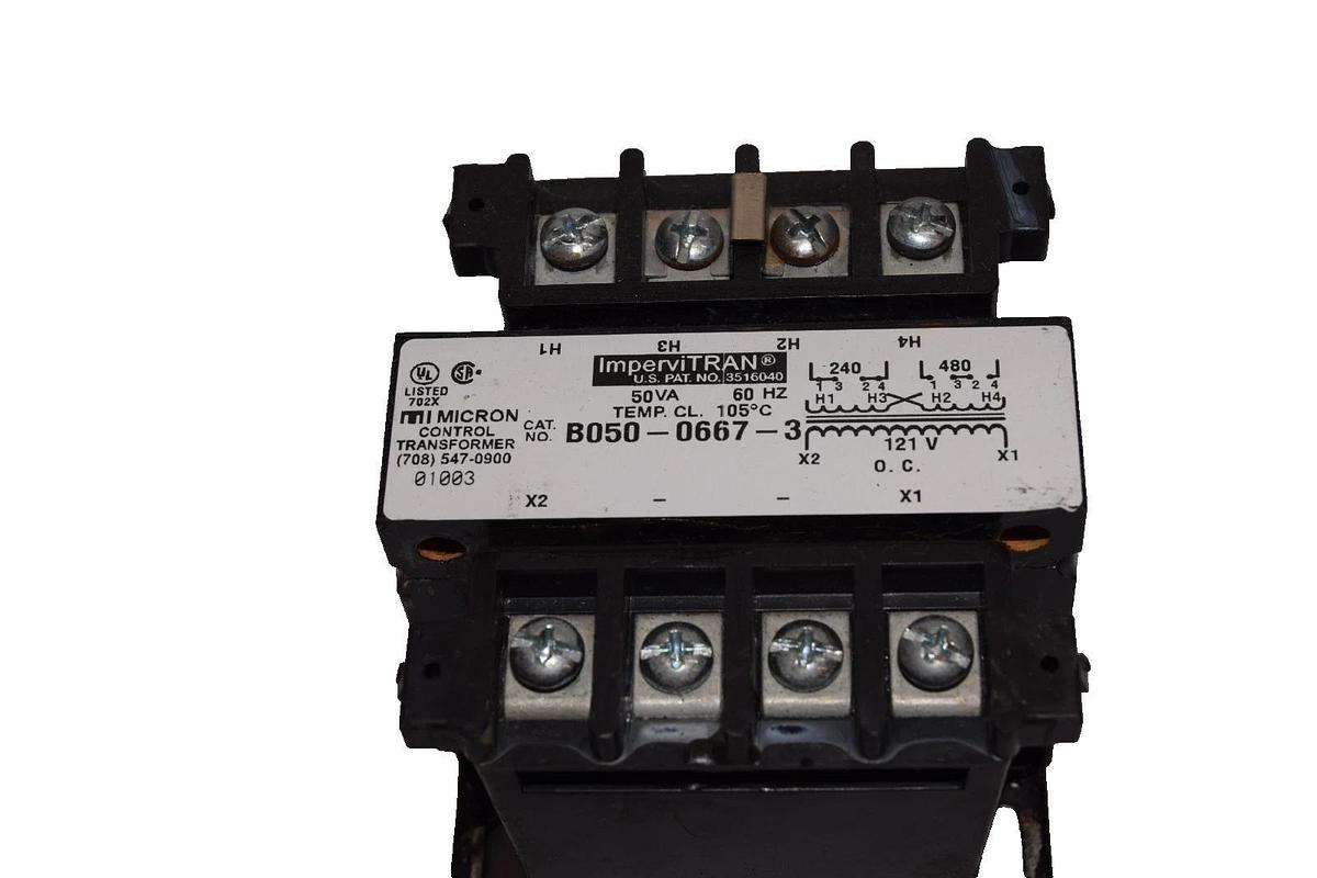 Used Micron B050-0667-3 50Va 60Hz ImperviTran Control Transformer
