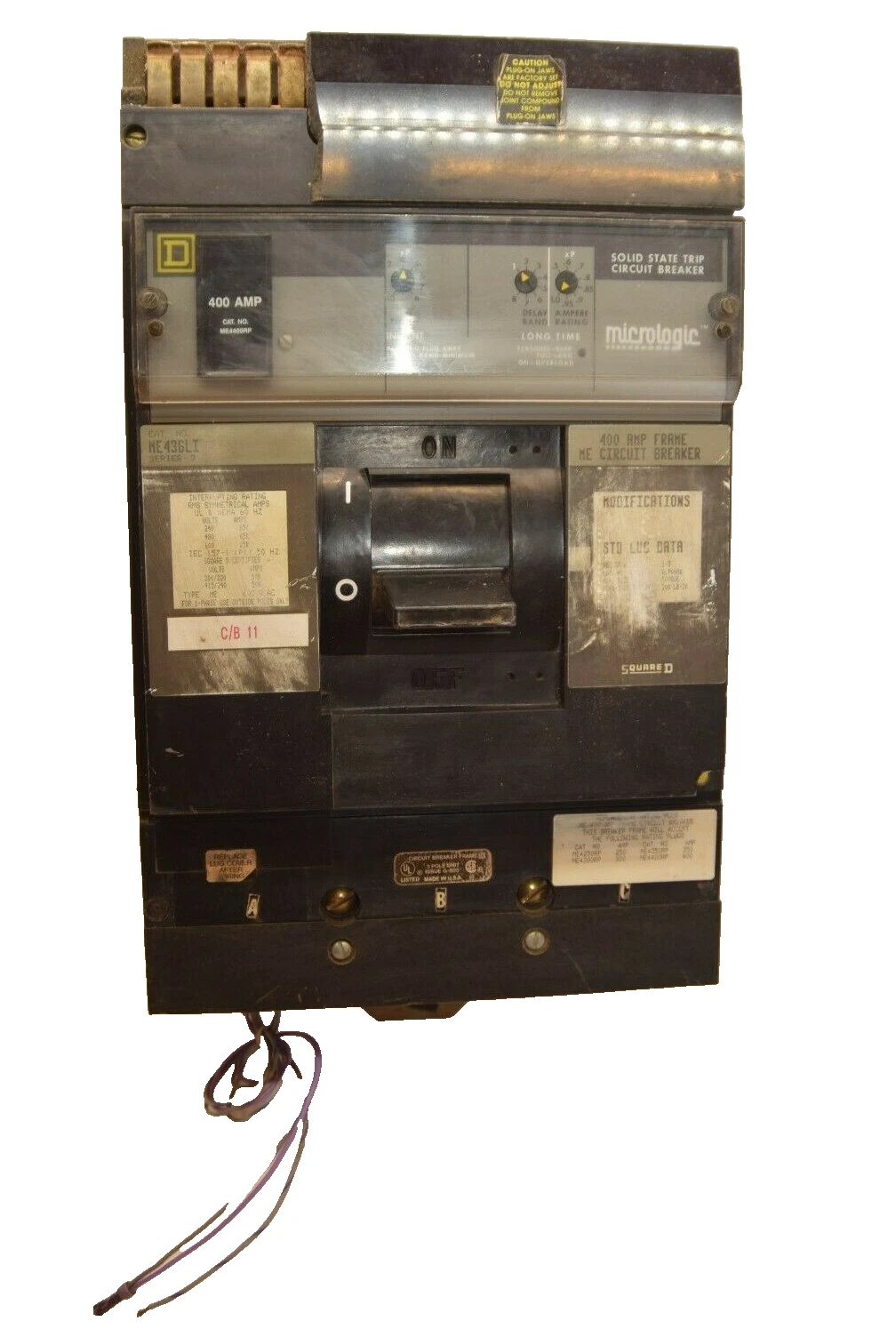 Used SQUARE D I-LINE Circuit Breaker ME436LI 400A 400 Amp A 600V 400A Trip ME4400RP