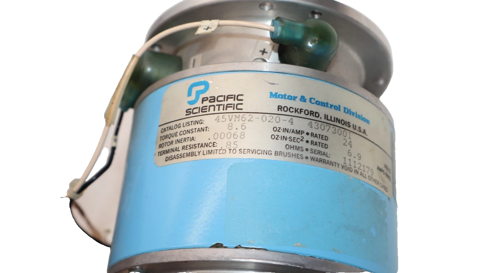 Pacific Scientific 45VM62-020-4 24V 6.9Amp Analog Tachometer (New)