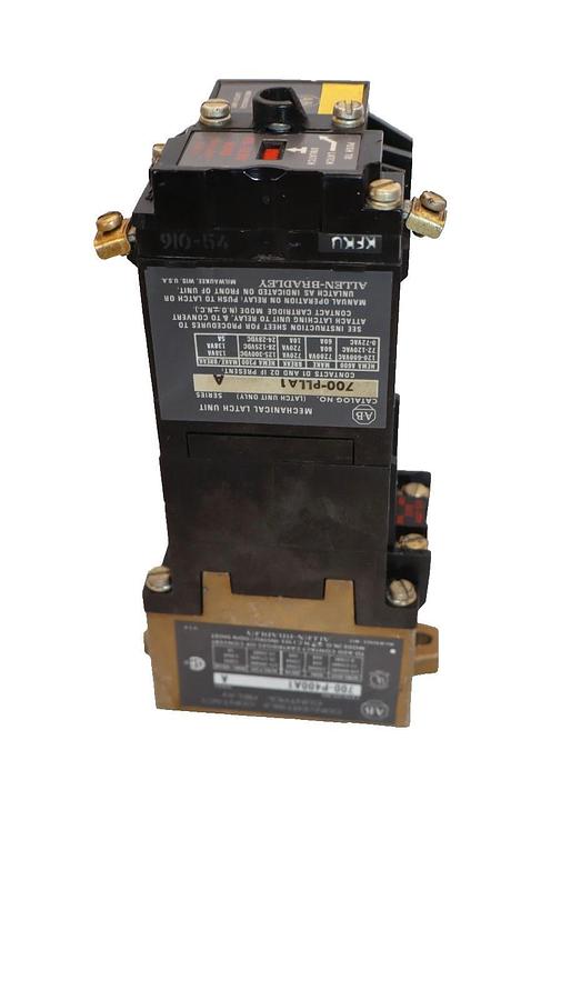 Used Allen Bradley Relay 700-PLLA1 Mechanical Latch Unit 700-P400A1 60A Coil: 120V