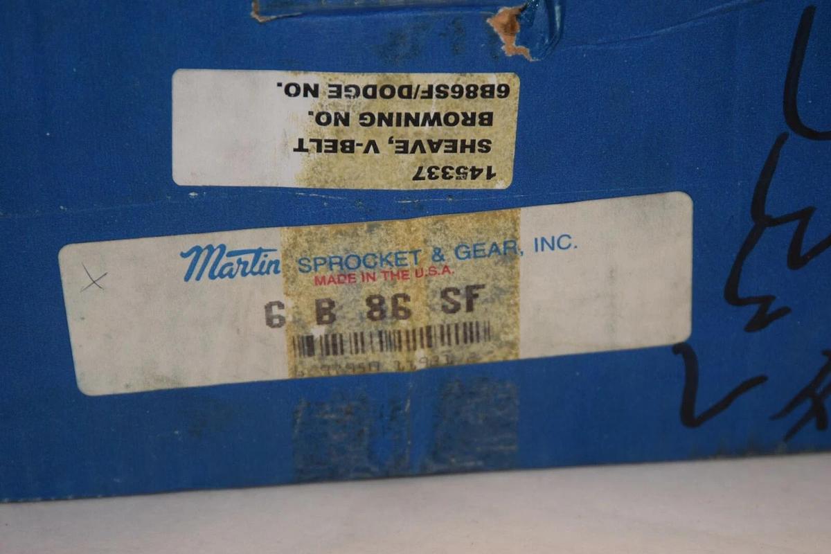 (NEW) MARTIN 6B86SF 6-Groove V-Belt Pulley