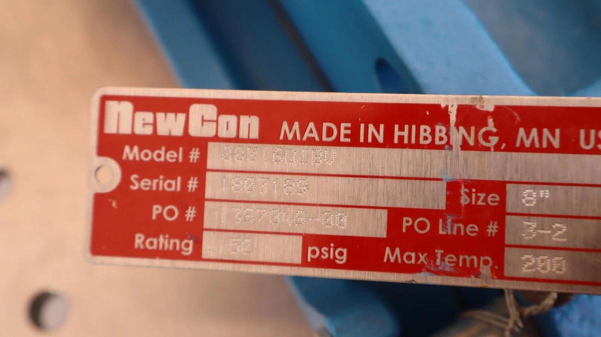 NewCon 08316DIBV  Knife Gate Valve 8" (New)