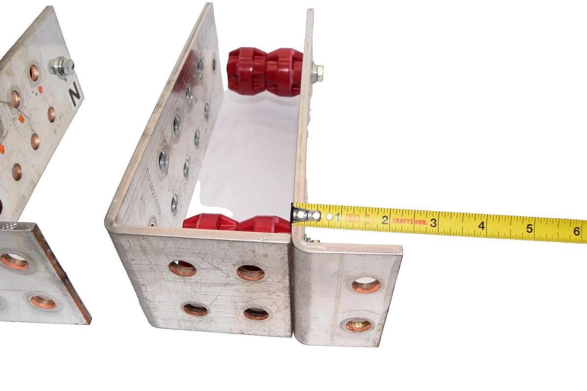 Used 10" x 4" x 1/4" 90 Degree Copper Bus Brackets (Lot of 3)