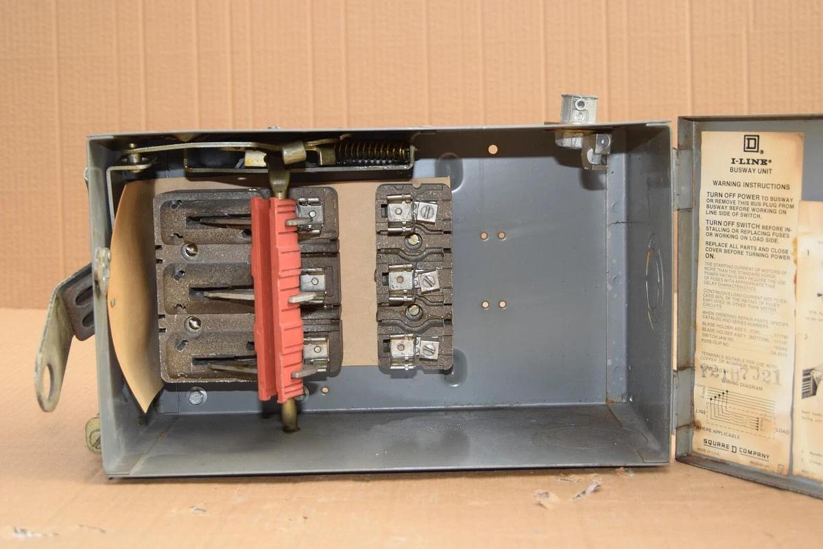 Used SQUARE D I-Line Busway Unit Switch PQ3206 PQ-3206 Ser 1 60A 60 Amp 3PH 3W 240V