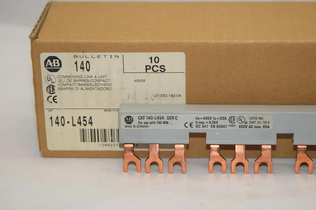 (NEW - Box of 10) ALLEN BRADLEY 140-L454 140L454 Ser C  Commoning Terminal Link