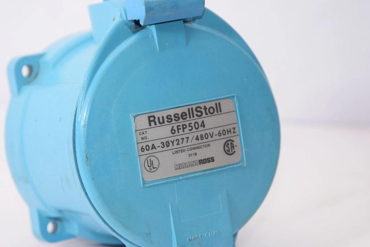 Used (NEW) RUSSELLSTOLL 6FP504 60A 480V 60Hz Receptacle